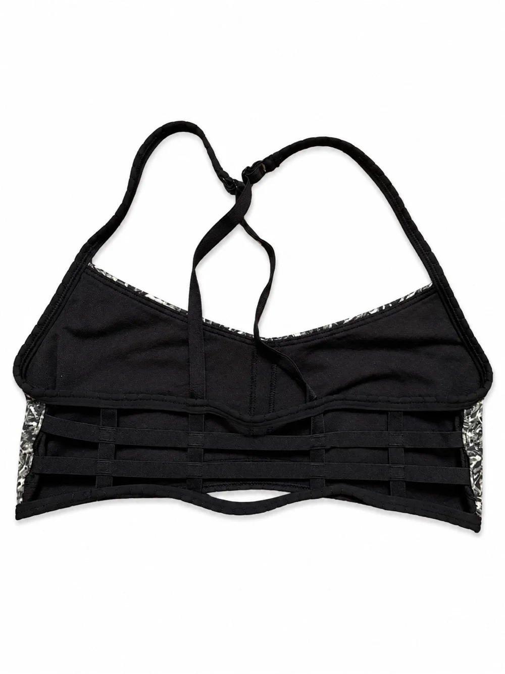 Lululemon Hot Spell Bra Mini Ripple Desert Olive Fatigue Green Black Size 6